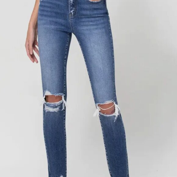 Flying Monkey High-Rise Distressed Skinny Jean - Size - 27 - Picture 1 of 7